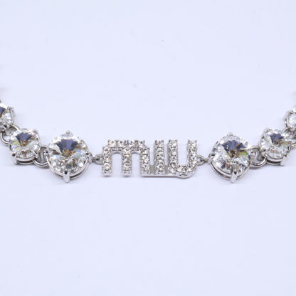 MIUMIU 23SS 5JC870 Crystal Logo Choker Necklace