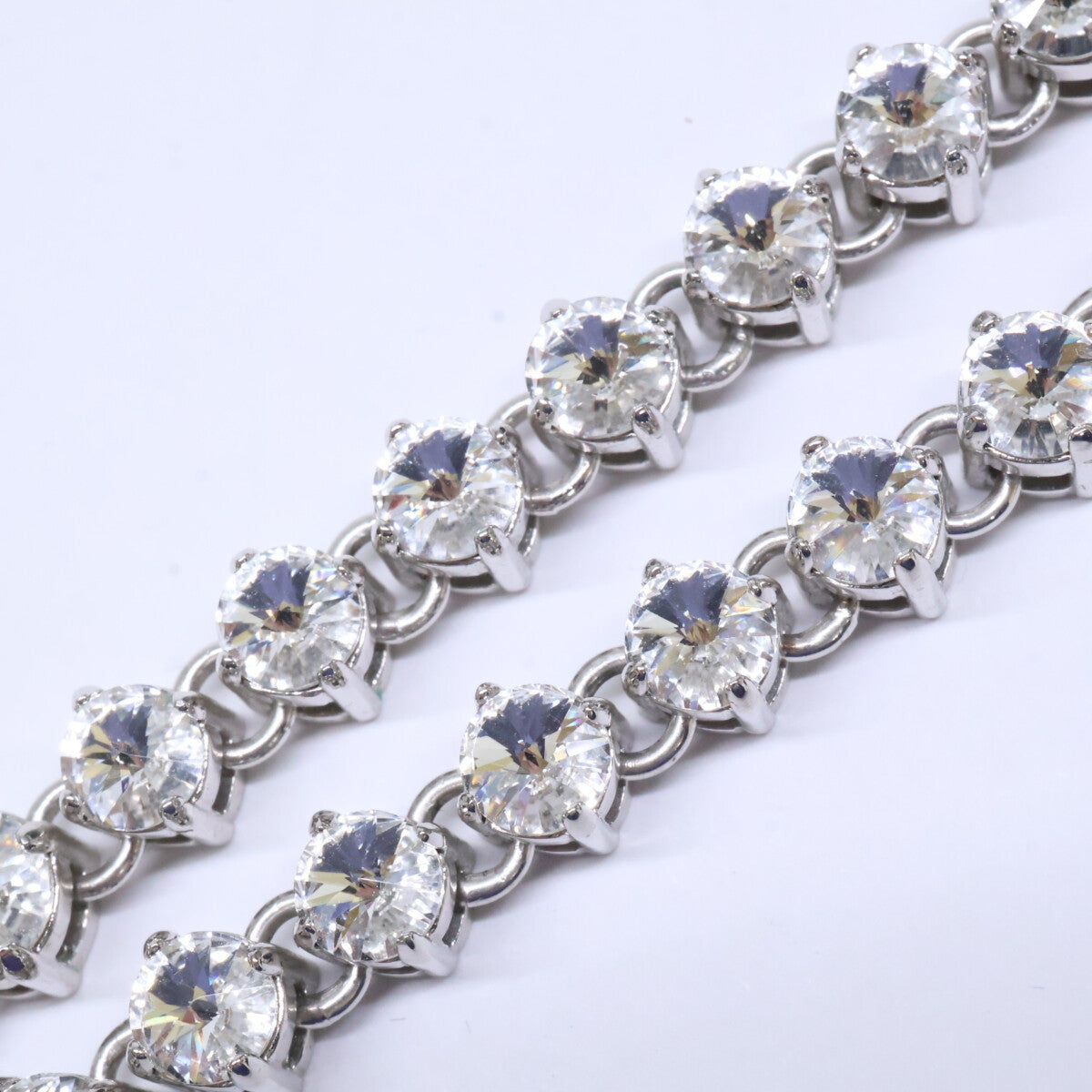 MIUMIU 23SS 5JC870 Crystal Logo Choker Necklace