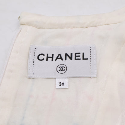 CHANEL シャネル 【美品/国内正規】P72531V64182 ツイード ココマークボタン ノースリーブ ワンピース