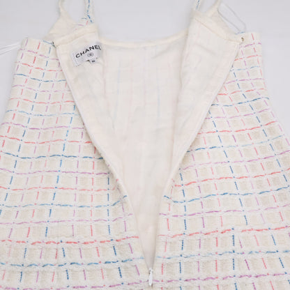 CHANEL シャネル 【美品/国内正規】P72531V64182 ツイード ココマークボタン ノースリーブ ワンピース