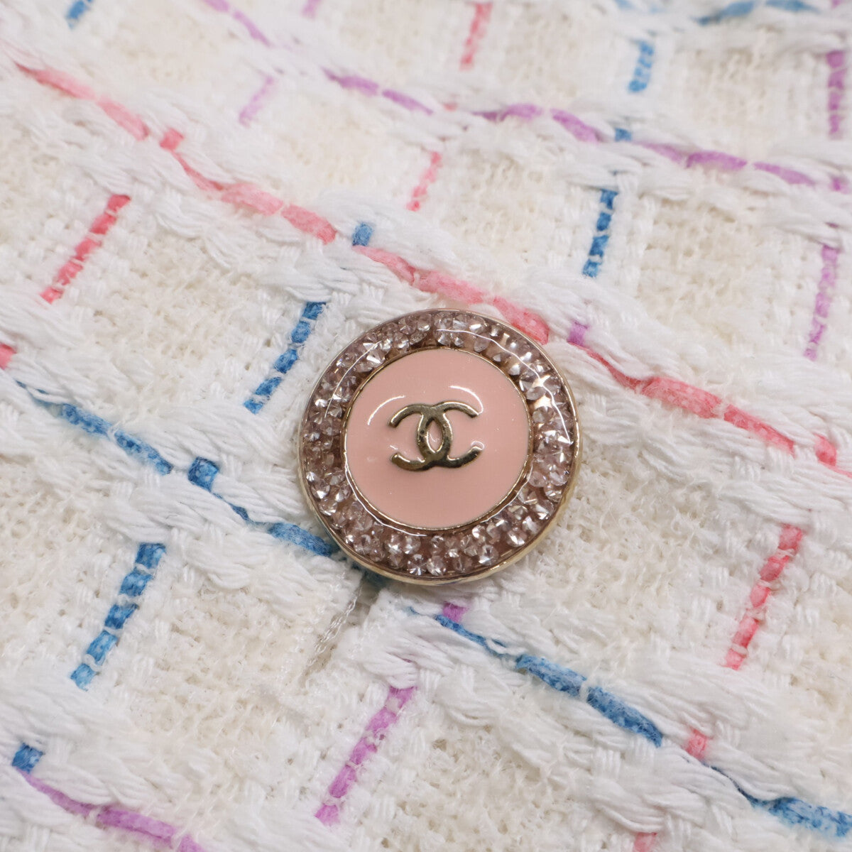 CHANEL シャネル 【美品/国内正規】P72531V64182 ツイード ココマークボタン ノースリーブ ワンピース