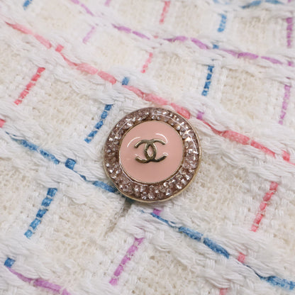 CHANEL シャネル 【美品/国内正規】P72531V64182 ツイード ココマークボタン ノースリーブ ワンピース