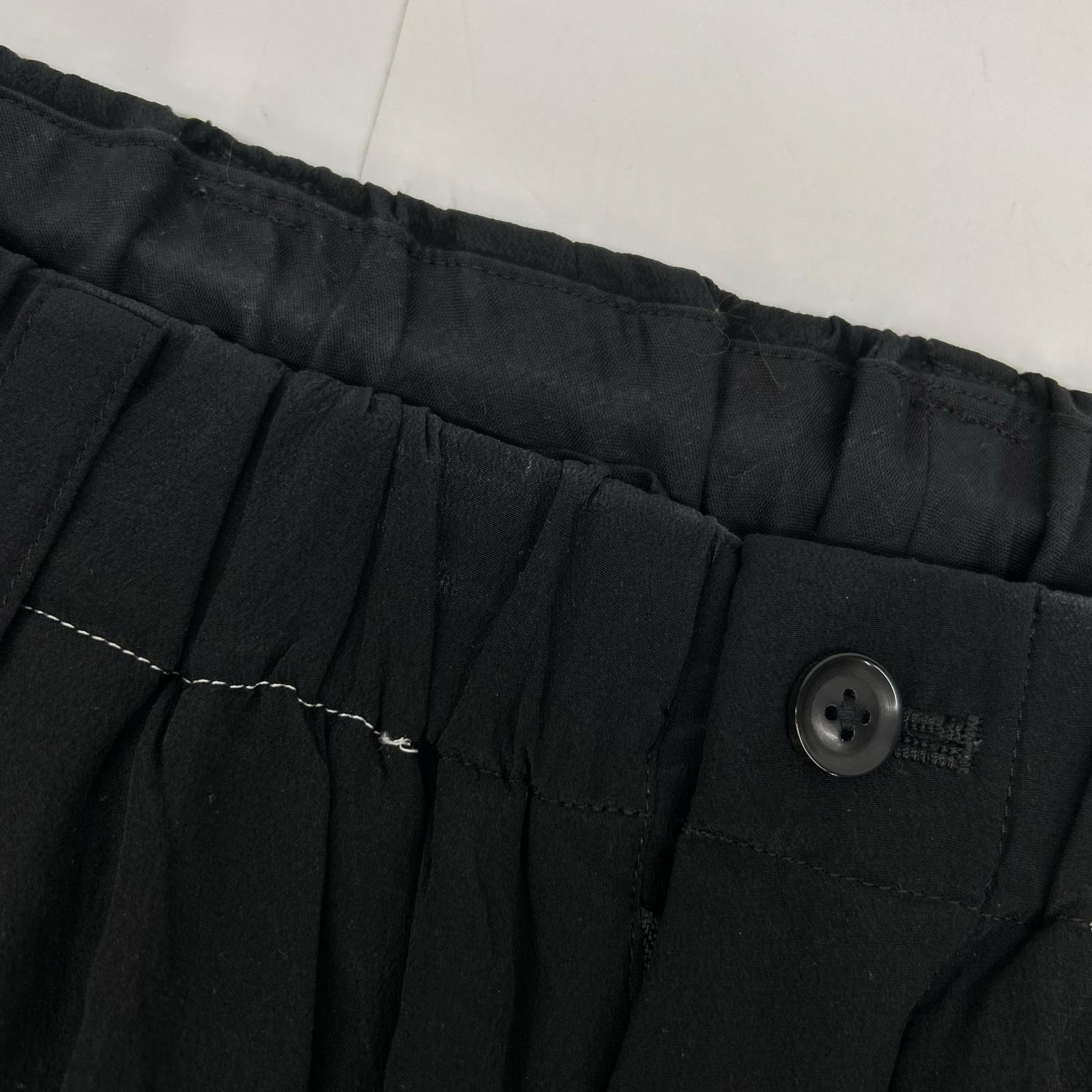 Yohji Yamamoto POUR HOMME Black 22SS HG-P60-453 Silk Pants Bottoms