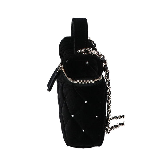 CHANEL New, Unused AP4860 Velour x Rhinestone Vanity Chain Shoulder Bag