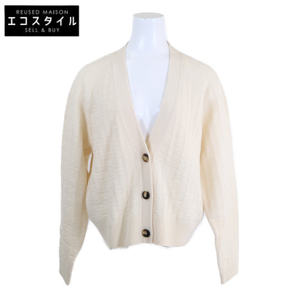 HERMES 3E2713DB 23SS Sellier Button H-Jacquard Knit Cardigan Top, Like New
