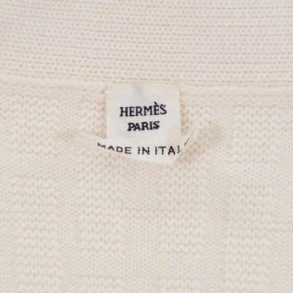 HERMES エルメス 新品同様 3E2713DB 23SS セリエボタン Hジャガード ニットカーディガン トップス