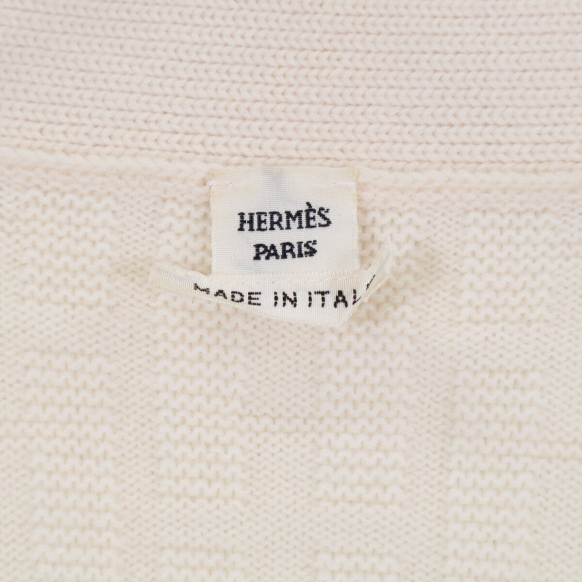 HERMES 3E2713DB 23SS Sellier Button H-Jacquard Knit Cardigan Top, Like New