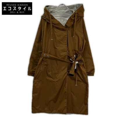 Max Mara Max Mara 芥末色×灰褐色 902113076 可翻面尼龙连帽外套 大衣