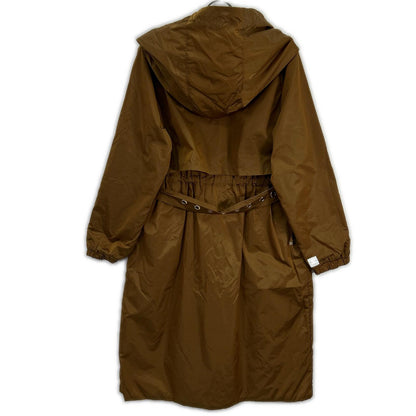 Max Mara Mustard x Greige 902113076 Reversible Nylon Hooded Coat