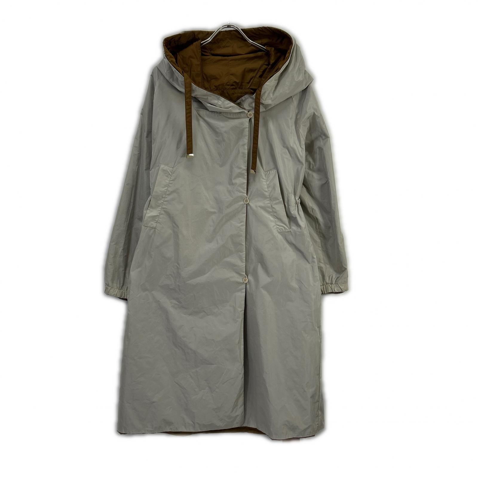 Max Mara Max Mara 芥末色×灰褐色 902113076 可翻面尼龙连帽外套 大衣