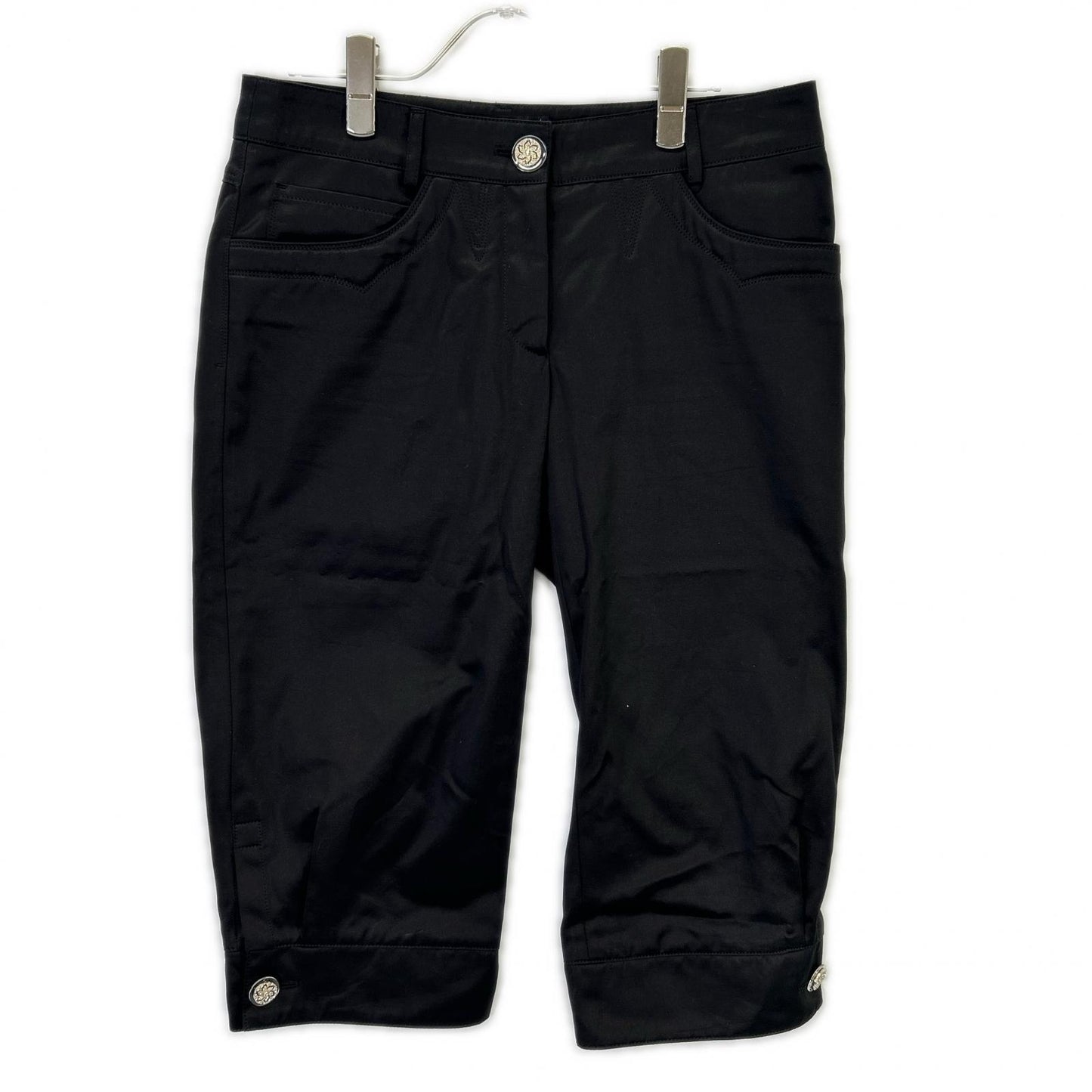 P45186 ﾌﾞﾗｯｸ 13Cﾊﾟﾝﾂ ボトムス 38 レディース