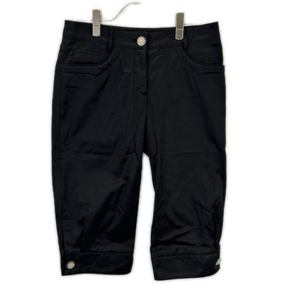 P45186 ﾌﾞﾗｯｸ 13Cﾊﾟﾝﾂ ボトムス 38 レディース