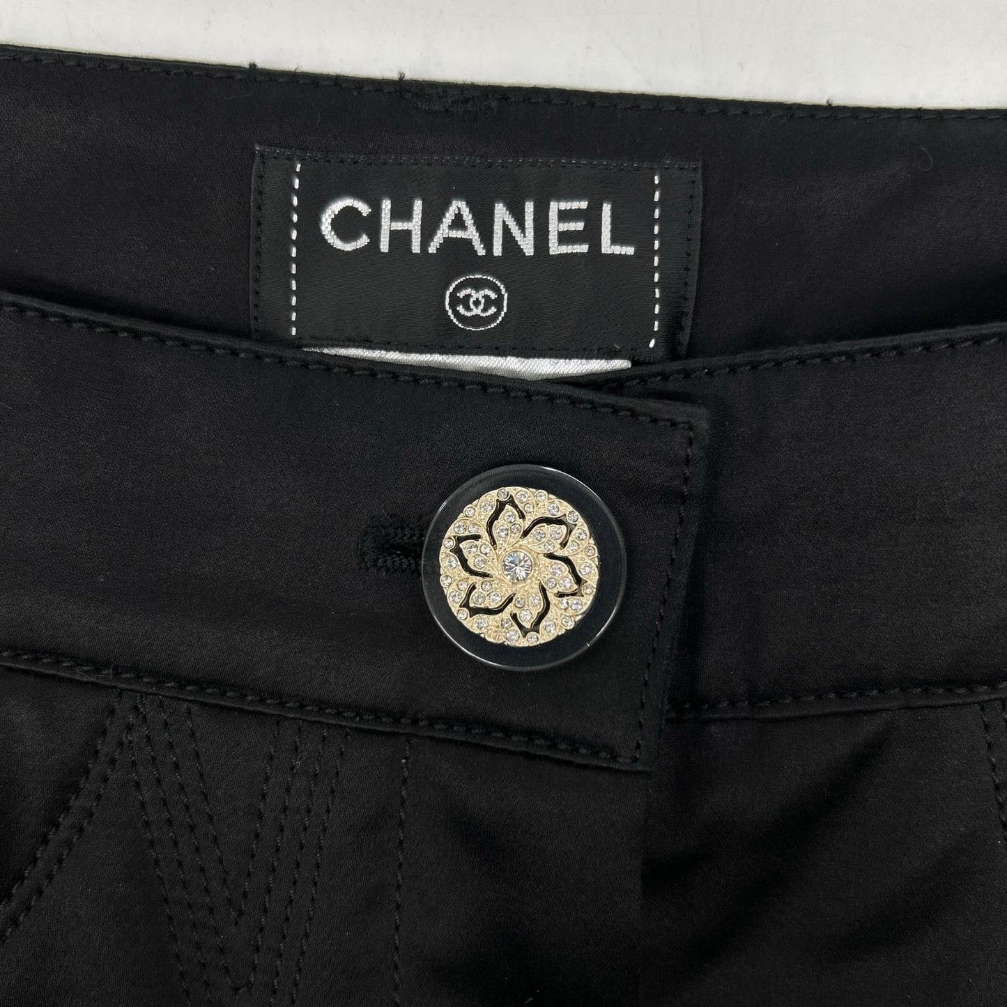 P45186 ﾌﾞﾗｯｸ 13Cﾊﾟﾝﾂ ボトムス 38 レディース