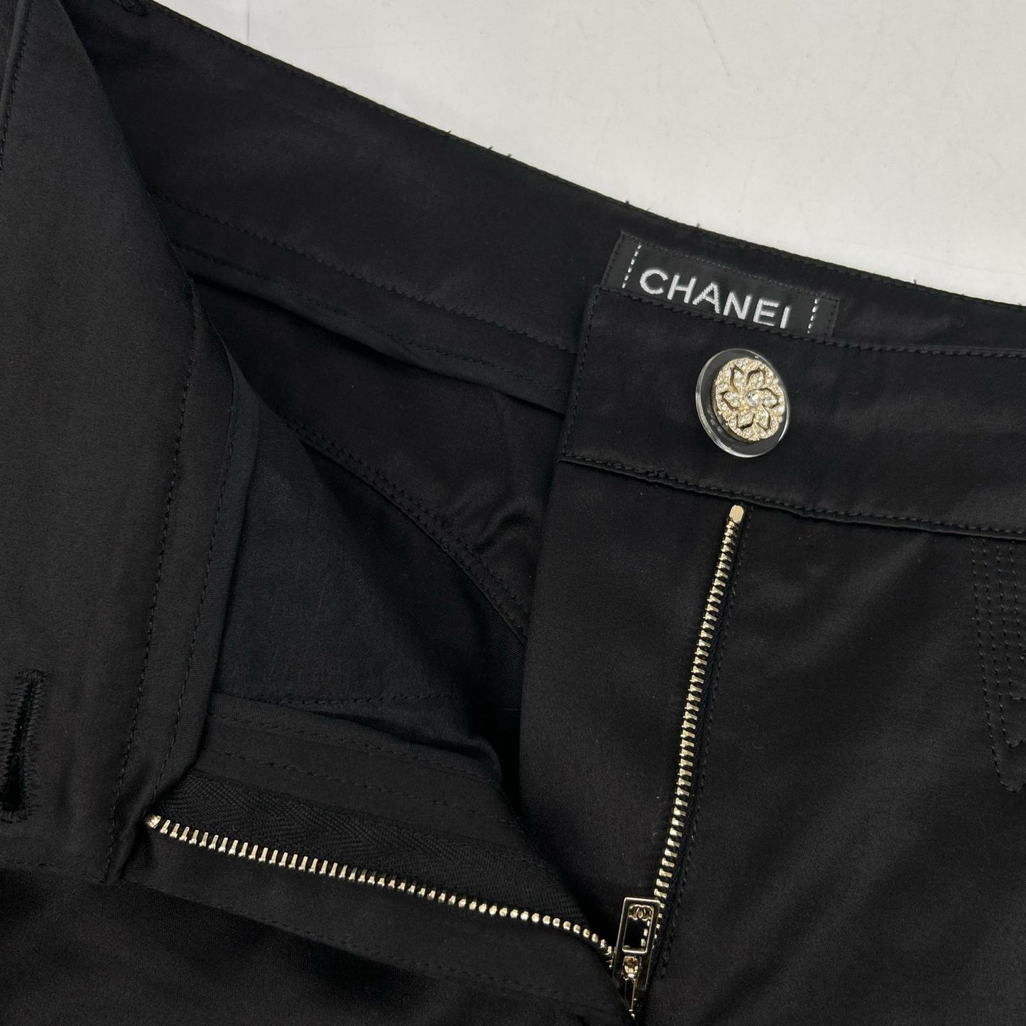 P45186 ﾌﾞﾗｯｸ 13Cﾊﾟﾝﾂ ボトムス 38 レディース