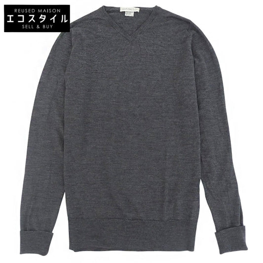 Merino Wool V-Neck Knit Top Men's Dark Gray S Tops S Men's
