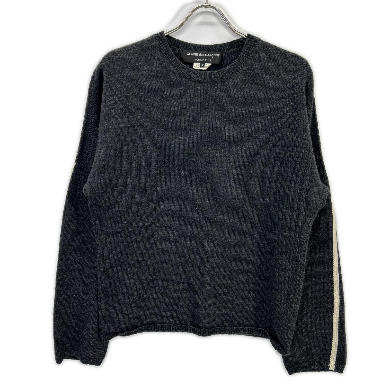 COMMEdesGARCONS HOMME PLUS コムデギャルソンオムプリュス 12年製 PJ-N007 ウール サイドライン クルーネックニット トップス