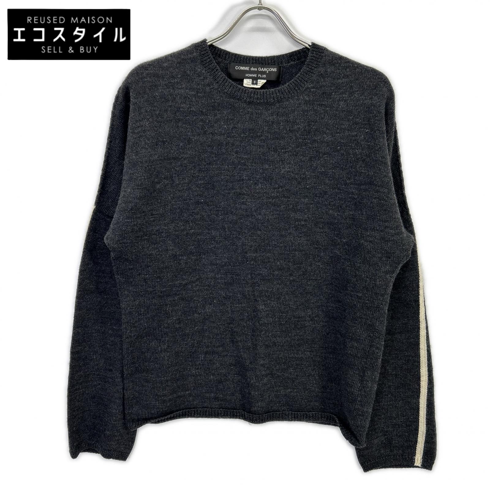COMMEdesGARCONS HOMME PLUS コムデギャルソンオムプリュス 12年製 PJ-N007 ウール サイドライン クルーネックニット トップス