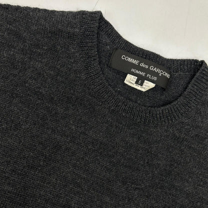 COMMEdesGARCONS HOMME PLUS コムデギャルソンオムプリュス 12年製 PJ-N007 ウール サイドライン クルーネックニット トップス