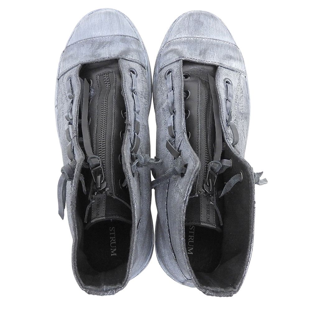 STRUM ストラム BLACK REVOLT 2 Leather Zip tongue Sneakers シューズ メンズ ブラック 26 STB007-01 シューズ