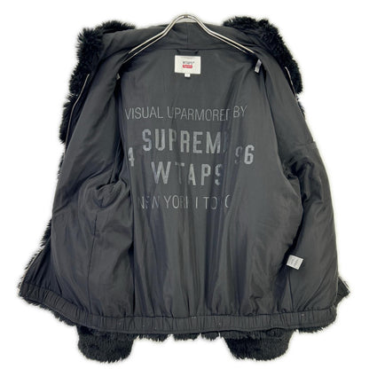 21AW 黑色 ×WTAPS 人造皮草连帽夹克 男士