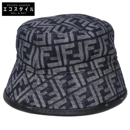 FENDI フェンディ 【即決/国内正規】FXQ801 AN9H ズッカ柄 FFロゴ デニム バケットハット 帽子
