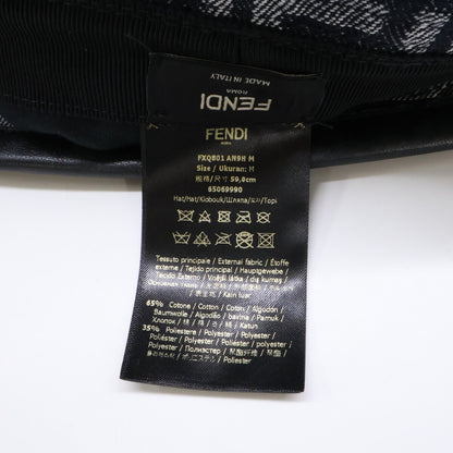 FENDI フェンディ 【即決/国内正規】FXQ801 AN9H ズッカ柄 FFロゴ デニム バケットハット 帽子