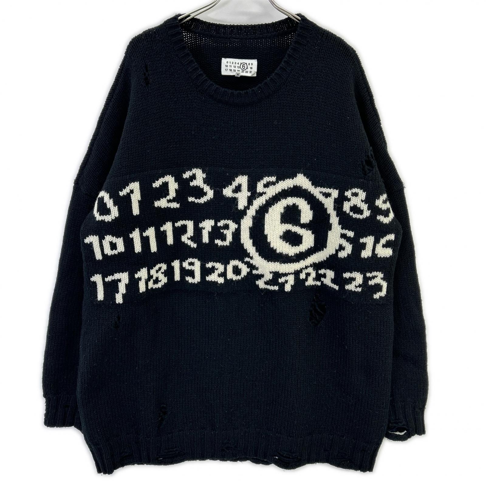 MM6 エムエムシックス ×メゾンマルジェラ SH2HL0015 M13074 クラッシュ加工 ニットセーター トップス