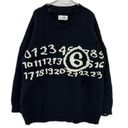 MM6 エムエムシックス ×メゾンマルジェラ SH2HL0015 M13074 クラッシュ加工 ニットセーター トップス