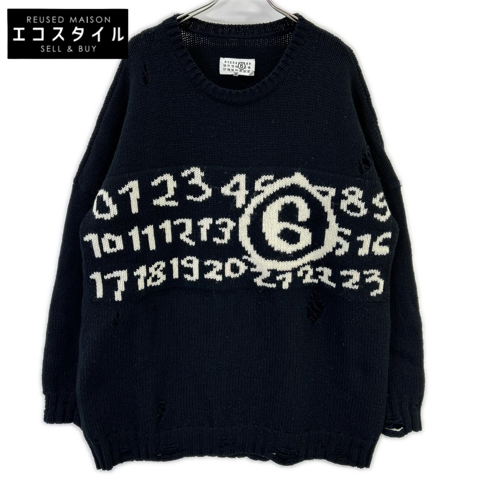 MM6 エムエムシックス ×メゾンマルジェラ SH2HL0015 M13074 クラッシュ加工 ニットセーター トップス