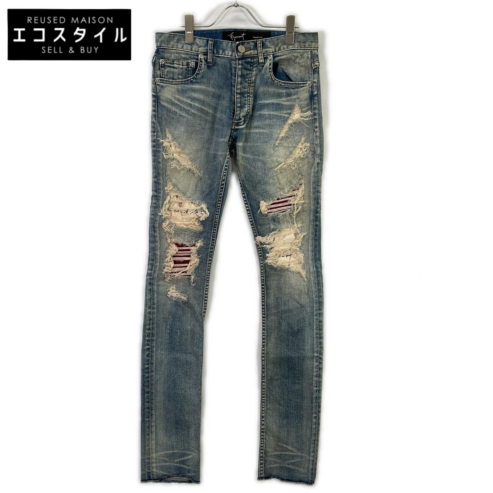 BLUE RED CHURCH Button Fly Distressed Skinny Pants Bottoms 26 Men's