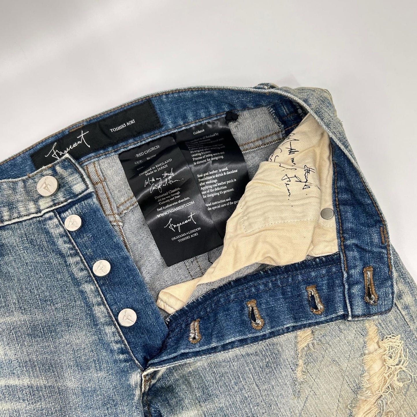 BLUE RED CHURCH Button Fly Distressed Skinny Pants Bottoms 26 Men's