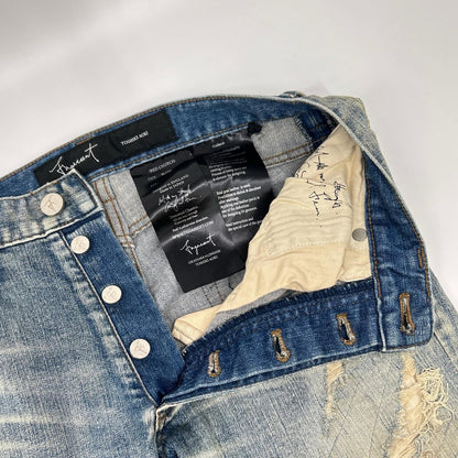 BLUE RED CHURCH Button Fly Distressed Skinny Pants Bottoms 26 Men's