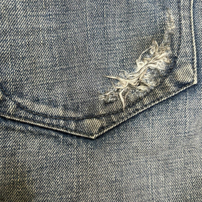 ISAMU KATAYAMA BACKLASH Blue 1308-07 Button Fly Distressed Skinny Pants Bottoms