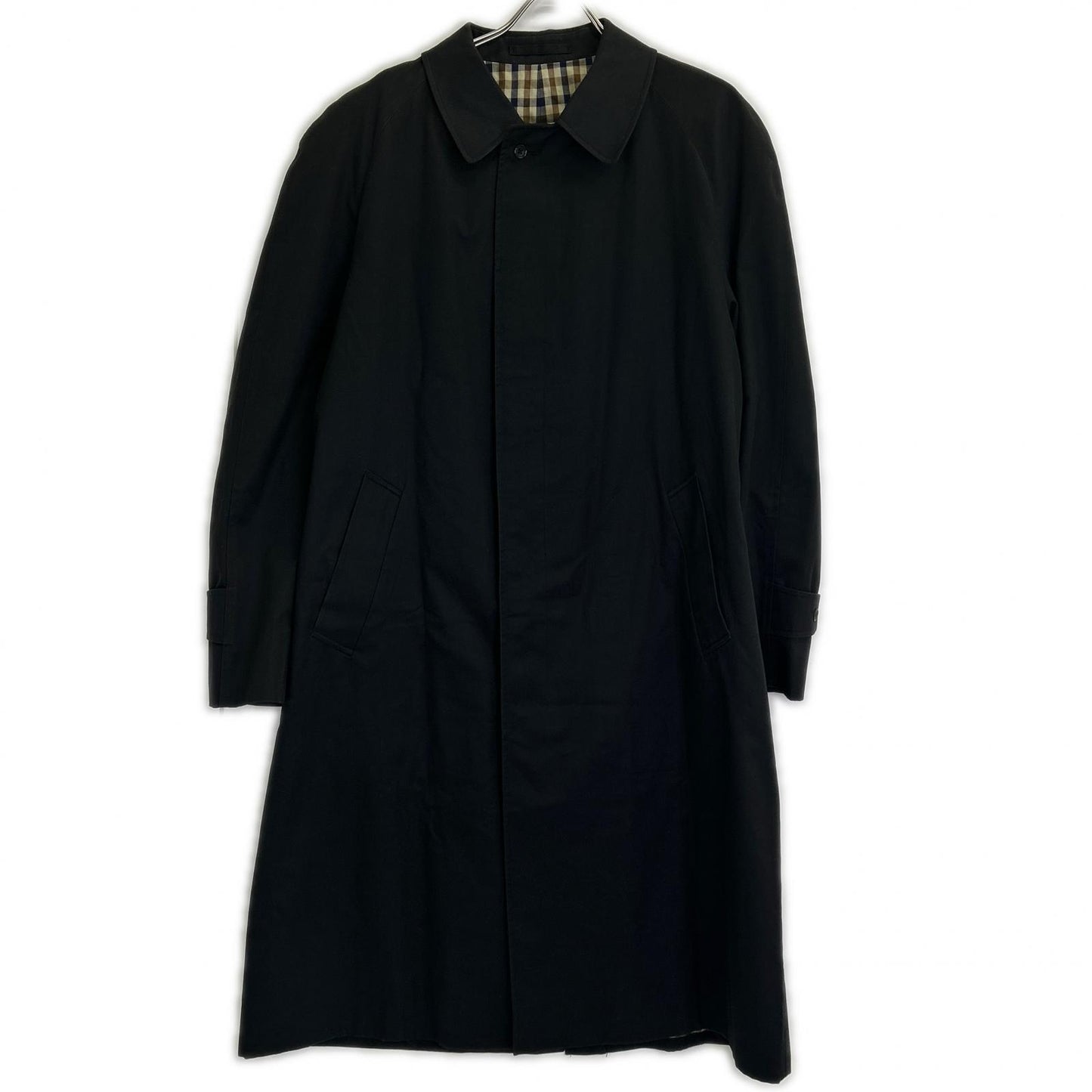 Aquascutum 雅格狮丹 225701 海军蓝 英国制造 Aqua5 束腰风衣 大衣