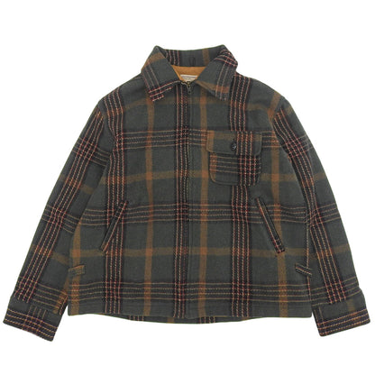 WOOLRICH Old Check Pattern Jacket Men's L Green 90s Jacket