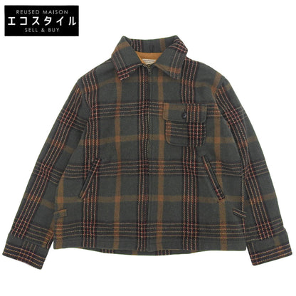 WOOLRICH Old Check Pattern Jacket Men's L Green 90s Jacket