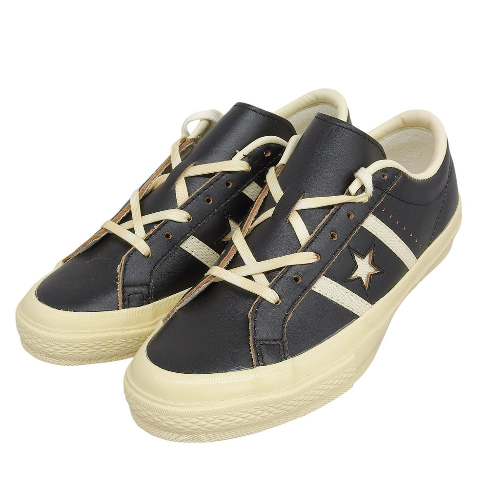 converse コンバース 新品同様 STAR&BARS US LEATHER ローカットスニーカー シューズ メンズ ブラック 25cm シューズ