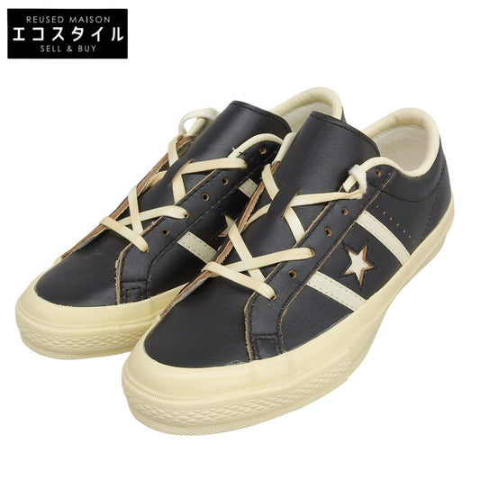 CONVERSE コンバース 新品同様 STAR&BARS US LEATHER ローカットスニーカー シューズ メンズ ブラック 25cm シューズ
