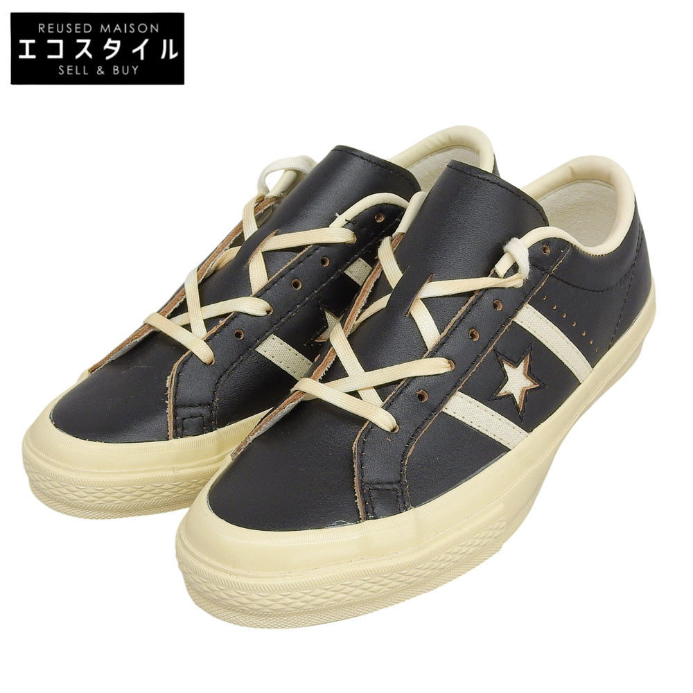 converse コンバース 新品同様 STAR&BARS US LEATHER ローカットスニーカー シューズ メンズ ブラック 25cm シューズ