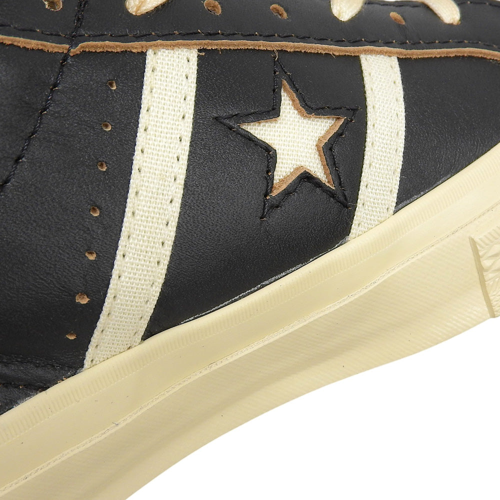 converse コンバース 新品同様 STAR&BARS US LEATHER ローカットスニーカー シューズ メンズ ブラック 25cm シューズ