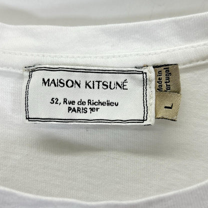 MAISON KITSUNE メゾンキツネ FW15M704 ホワイト トリコロールフォックス 胸ポケット付き半袖Tシャツ トップス