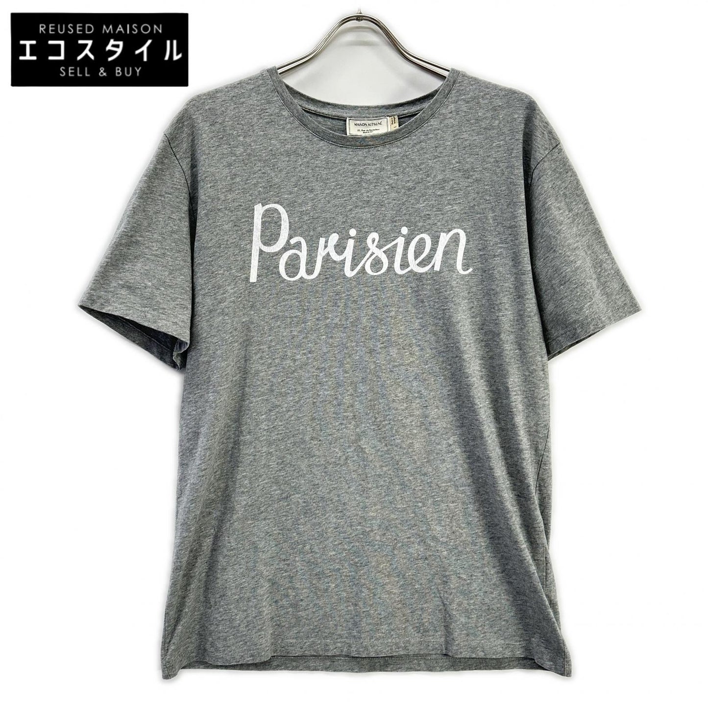MAISON KITSUNE メゾンキツネ FW15U703 グレー Parisien 半袖Tシャツ トップス