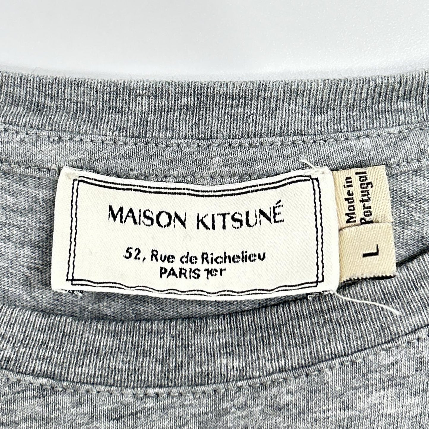 MAISON KITSUNE メゾンキツネ FW15U703 グレー Parisien 半袖Tシャツ トップス
