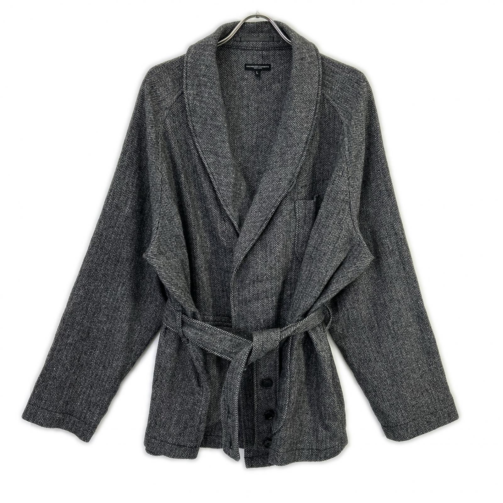 Engineered Garments エンジニアードガーメンツ 24AW グレー Smoking Jacket スモーキングヘリンボーンジャケット L Engineered Garments エンジニアードガーメンツ 24AW グレー Smoking