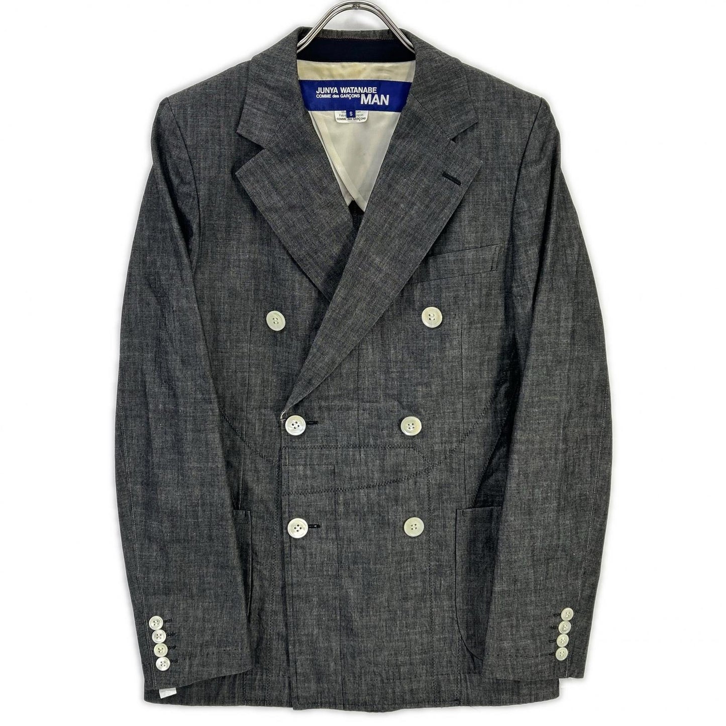 JUNYA WATANABE MAN ジュンヤワタナベマン 02年 WG-J050 グレー ダブルテーラードジャケット ジャケット