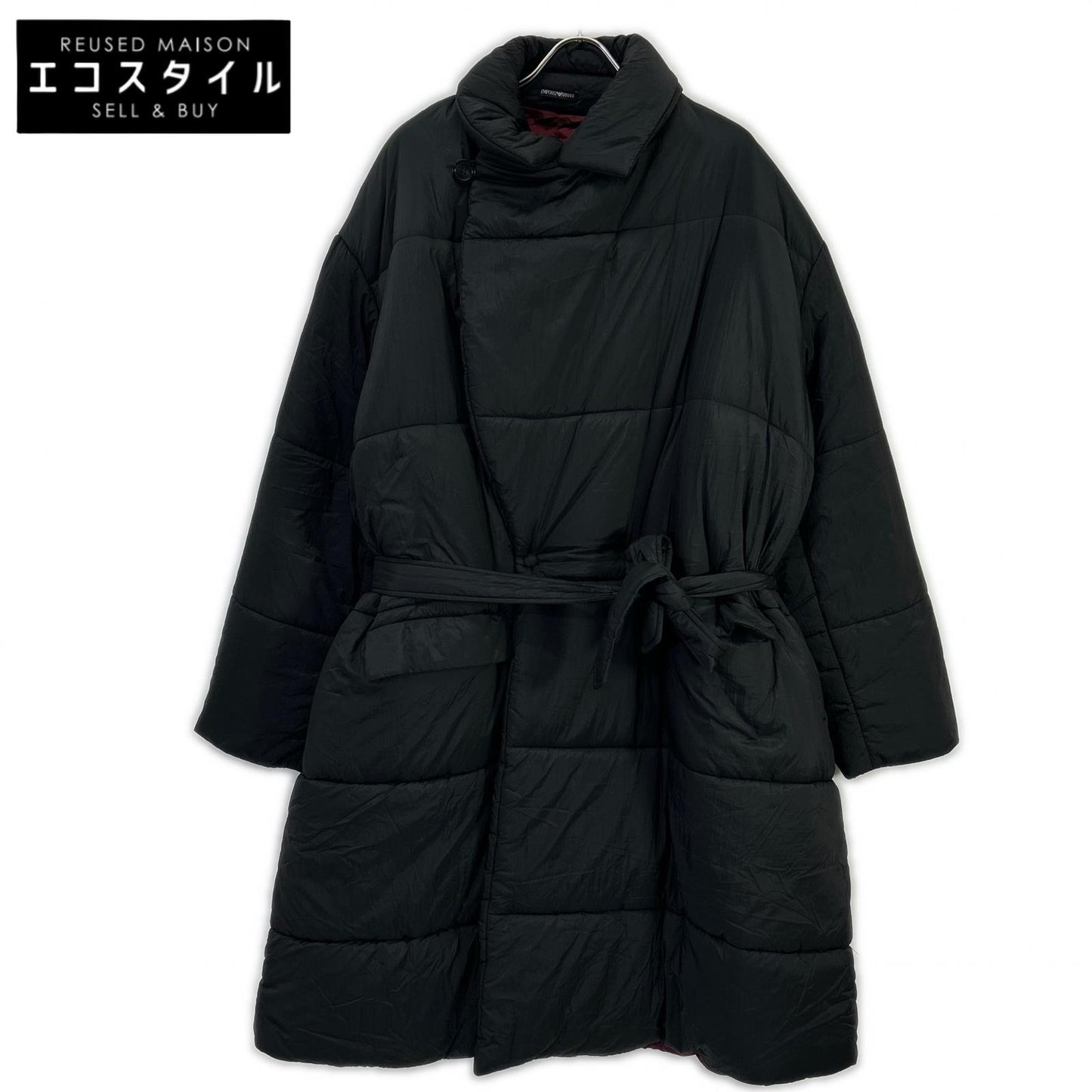 EMPORIO ARMANI エンポリオアルマーニ ブラック 91L510 ベルト付き ロングコート コート