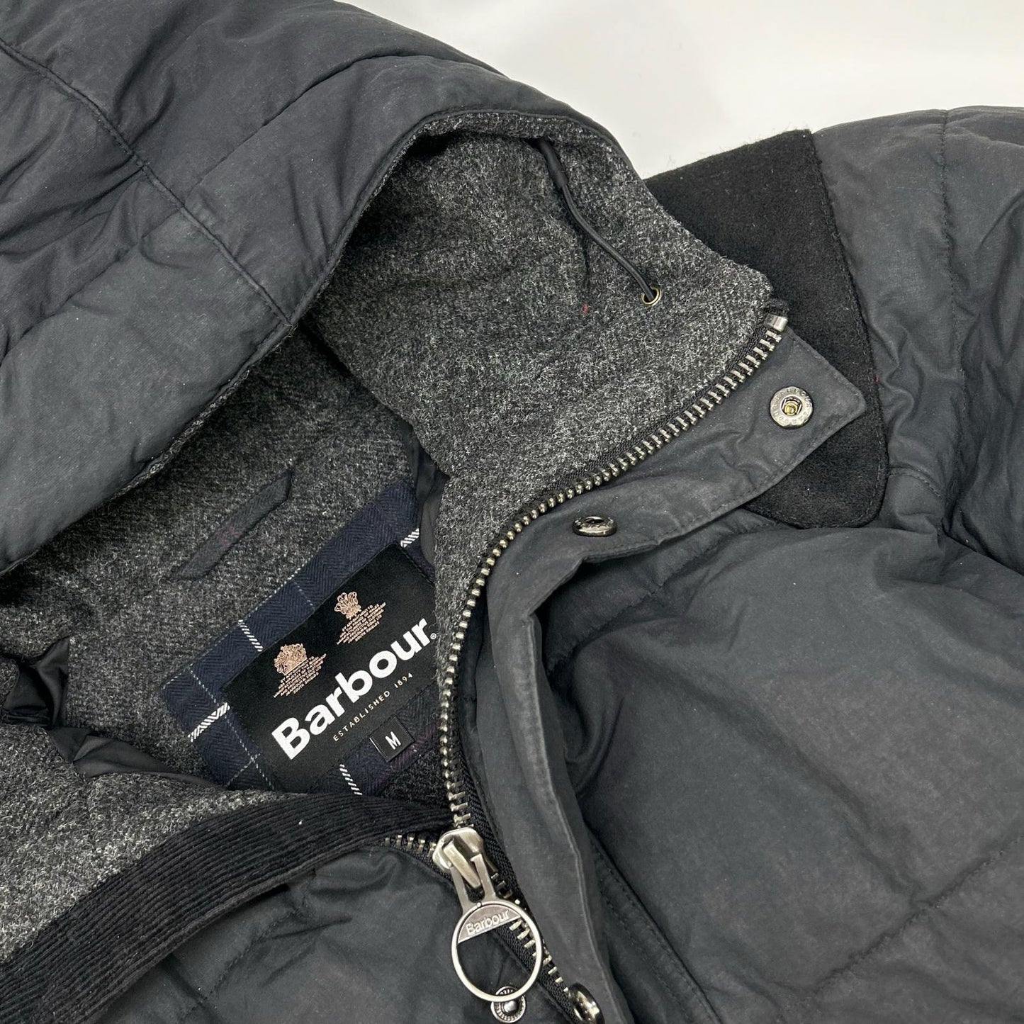 Barbour バブアー ブラック ファイバーダウンコート コート
