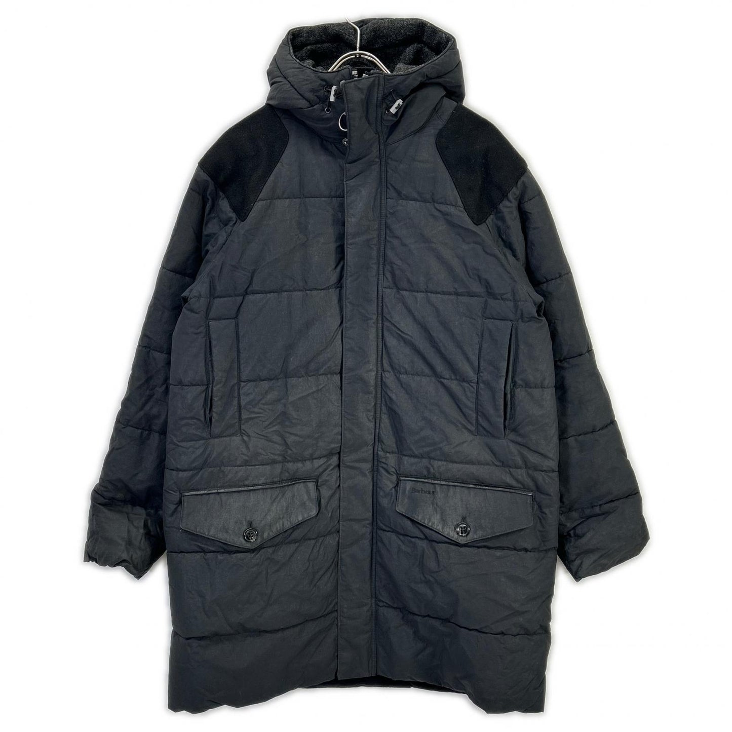 Barbour バブアー ブラック ファイバーダウンコート コート