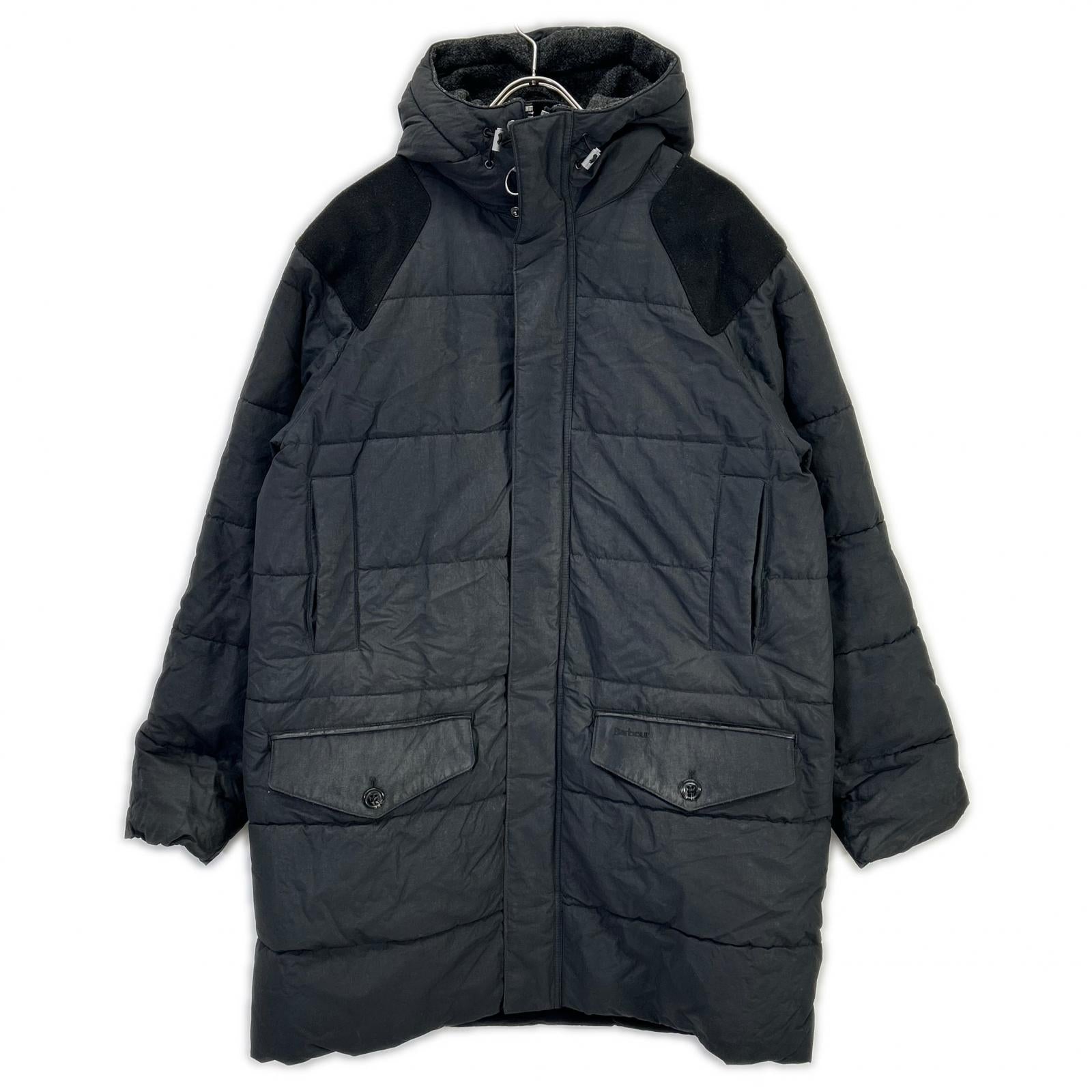 Barbour バブアー ブラック ファイバーダウンコート コート