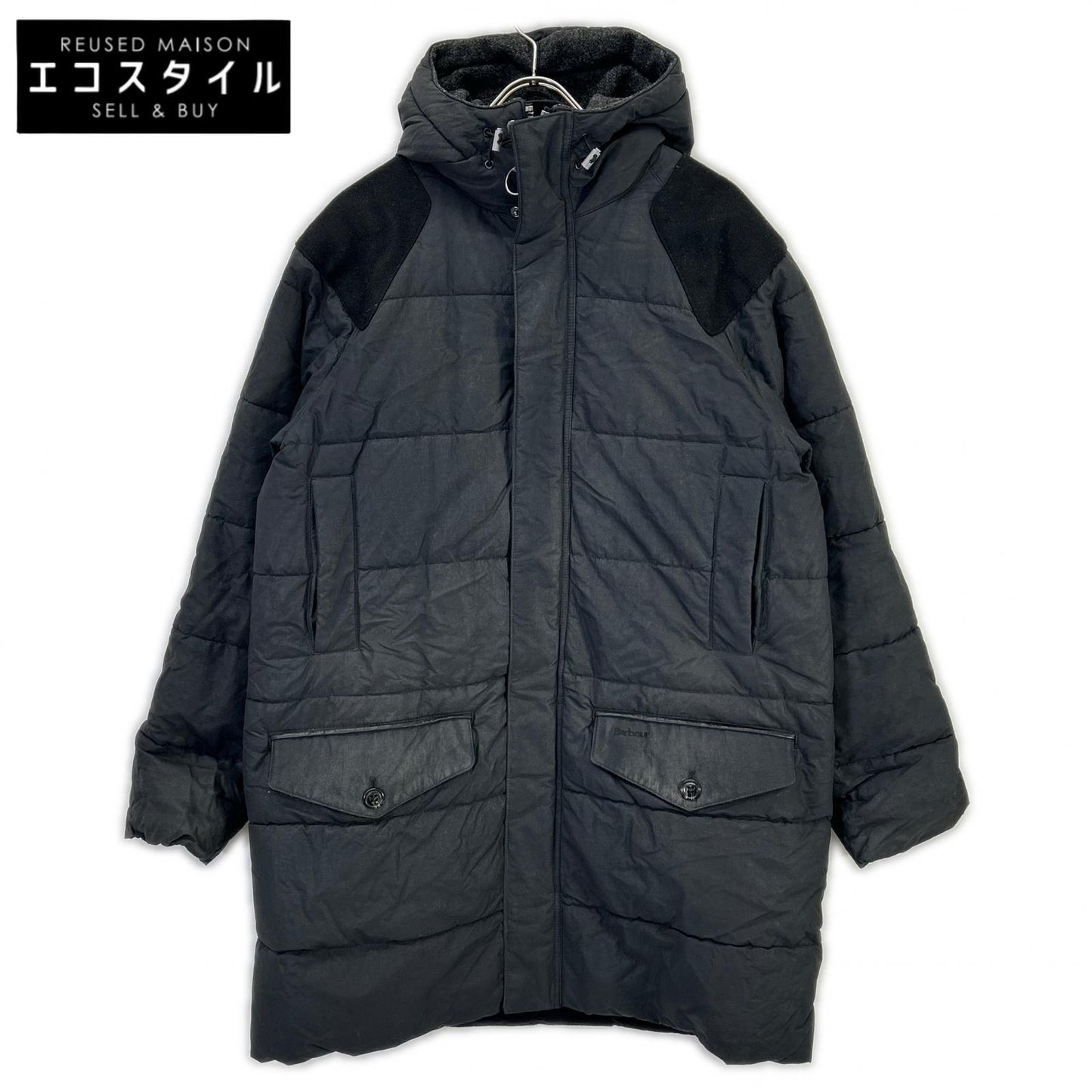 Barbour バブアー ブラック ファイバーダウンコート コート